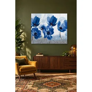 Impression sur toile de fleurs d'anémone bleu marine Fida - Product Image 5