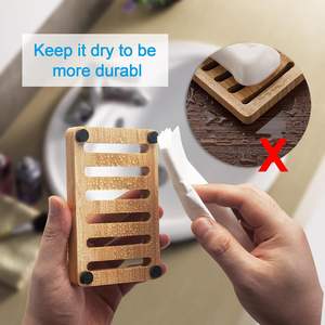 Bamboo Soap Dish Wooden Holder 2 Pack for <b>Bar</b> Wooden soap Tray Kitchen Tray Self Draining - Product Image 6