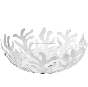 Luxury Stainless Steel Metal Customized Design Fruit Bowl in Steel Colored with Epoxy Resin White Fruits Serving Bowl - Product Image 5