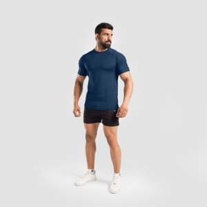 เสื้อยืดโพลีเอสเตอร์ 100% รุ่น Legacy สีเขียวอมฟ้า เนื้อผ้าถักน้ำหนักเบา เหมาะสำหรับออกกำลังกาย ดีไซน์แบบรัดรูป พิมพ์ลายซิลค์สกรีน  แบบเรียบ - Product Image 4