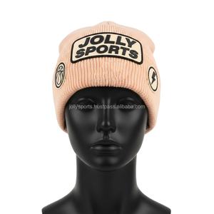 Bonnet en tricot acrylique doux de qualité supérieure pour femmes, 260 GSM, couleurs unies, logo personnalisé, broderie, style jacquard, bonnets - Product Image 6