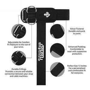 Customized Weight <b>Lifting</b> Cotton <b>Straps</b> Grip Better And Lift Heavier Using Silicone Logo Neoprene Wrist Protection <b>Straps</b> - Product Image 3