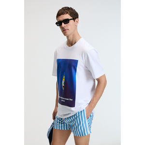 Camiseta de Manga Corta Estampada Extra Grande para Hombre Zest, 100% Algodón, Blanca - Product Image 2