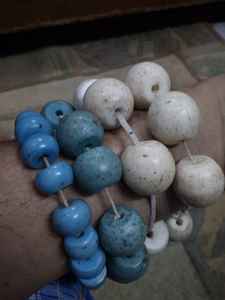 Perles en verre à finition antique jaune sur mesure, look ancien, en forme de disque, idéales pour les créateurs de bijoux ethniques - Product Image 5