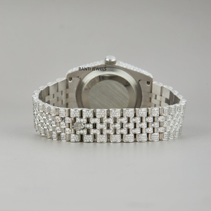 นาฬิกาหรูหรา ETA มอยส์ซาไนต์ สไตล์โบราณ เป็นมิตรกับสิ่งแวดล้อม ตัวเรือนสแตนเลส สไตล์ฮิปฮอป หน้าปัดเลขโรมัน กระจก สายยางขนาด 20 มม. วินเทจ - Product Image 4