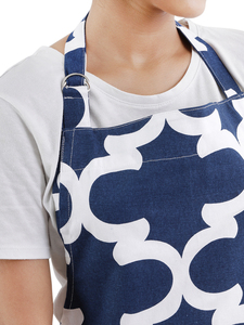 Delantal estampado algodón 100% sin mangas enrejado Azul Marino - Product Image 5