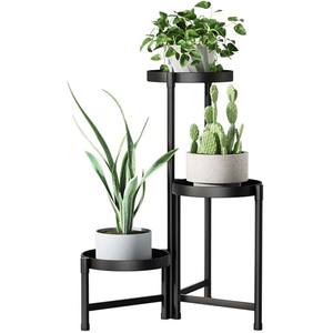 Support de fleurs en métal design unique enduit noir 3 couches pour décorer la maison intérieur jardinière en pot décoration de mariage - Product Image 1