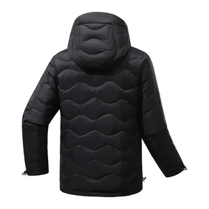Custom Logo Front OEM Service Plain Dyed Oversized Autumn Quilted Cotton Filled <b>Heated</b> Breathable Hooded Puffer <b>Jacket</b> for Men - Product Image 4