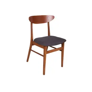 OEM grosir kursi rotan kayu untuk ruang tamu furnitur restoran penjualan laris kursi kayu kursi makan kayu penutup PU kulit