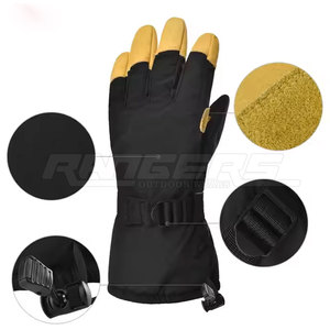 Gants de ski d'hiver Jaune Noir Epais Chauds avec manchette réglable Ski Snow Adventure Customize Logo Outdoor Snow Gloves - Product Image 6