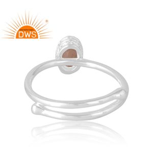 แหวนสเตอร์ลิงอัญมณีช็อกโกแลตดวงจันทร์ธรรมชาติดีไซน์ใหม่ที่ออกแบบได้เองเครื่องประดับสำหรับผู้หญิงของขวัญสำหรับผู้หญิงสำหรับเธอ - Product Image 3