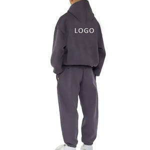 2025 personnalisé écologique uni coton Gym sweats à capuche hommes survêtement sweat pantalon ensemble hiver grande taille imprimé Techniques - Product Image 4