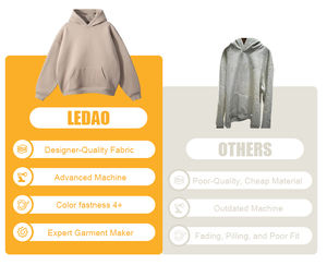 Sweat à capuche surdimensionné en coton 100% pour homme, poids lourd 450GSM, hiver, délavé à l'acide, style streetwear, avec strass - Product Image 6