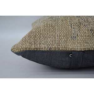 18x18 Inch Beige Wool Woven Kantha Patchwork <b>Pillow</b> Vintage Floral Embroidered Fabric Design Traditional Style for Home Sofa Use - Product Image 4