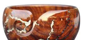 Bol de fil en bois pour tricoter des bols de fil de palissandre Lichtenberg bol de fil fait main cadeaux - Product Image 4