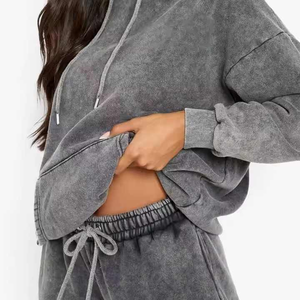 Ensemble de survêtement décontracté pour femmes, respirant, été, deux pièces, 100% coton, vêtements de jogging d'entraînement - Product Image 4