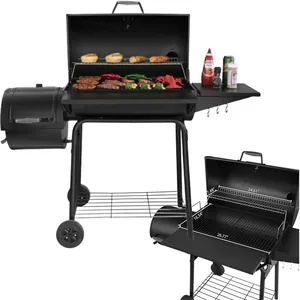 Heavy Duty Barbecue barile fumatore Barbeque carbone barile Bbq Grill olio tamburo Offset fumatore e griglia a carbone