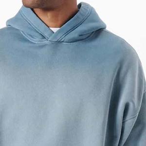 เสื้อมีฮู้ดกำหนดขนาดได้เองเสื้อกันหนาวมีฮู้ดซักกรดของผู้ชาย400gsm ย้อมสีและลดแสงแดด - Product Image 4