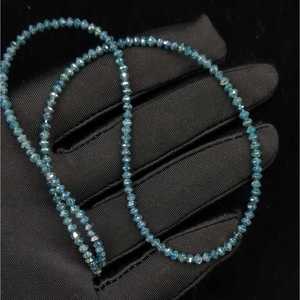 Cuentas de Diamante Azul de 3.1 y 3.3 mm, Brillantes, Facetadas, en Forma de Rondelle, 100% Naturales, Diamantes Sueltos Personalizados - Product Image 5