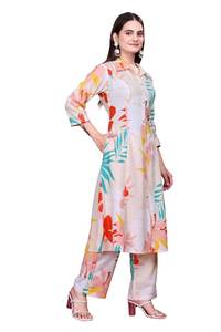 ชุดสัลวาร์กะมีซแบบคลาสสิกทรงเอไลน์ ผ้าฝ้ายใส่สบาย สไตล์ทันสมัย พร้อมสวมใส่สำหรับงานแต่งงานทุกฤดูกาล - Product Image 4