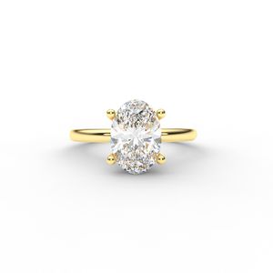 IGI Certified Oval Cut Lab Grown Diamond Solitaire Engagement <b>Ring</b> in 14K Rose / White & Yellow Gold - Product Image 1