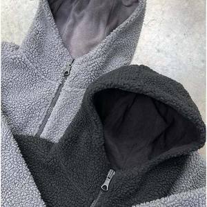 Sudadera con Capucha Sherpa con Cremallera Unisex al por Mayor, 100% Algodón, Sudadera de Forro Polar de Alta Calidad, Diseño Sólido de Invierno, Bolsillo Bordado - Product Image 6