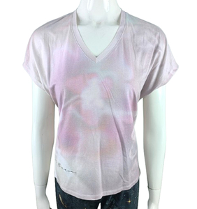 เสื้อยืดผู้หญิงผ้าฝ้าย100% ระบายอากาศแขนสั้นพิมพ์ลายดิจิตอล - Product Image 1