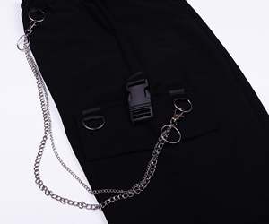 Venta al por mayor de cintura alta de las mujeres Cargo Pantalones Casual Hip Hop Estilo Pantalones para el invierno de diseño frontal plano - Product Image 6