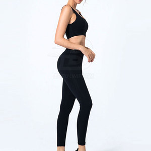 Conjunto de Yoga para Mujer de Primera Calidad, Personalizable, Transpirable, Material Duradero, Diseño Sólido, Cierre de Cintura Semi Elástica, 2 Piezas - Product Image 2