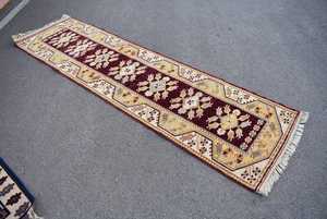 Alfombra de algodón moderna Rosa alfombra de área de algodón anudada a mano de rayas anchas corredor floral respetuoso con las mascotas Añade estilo actualizado - Product Image 2