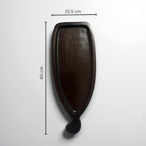 Plateau de service ovale en bois avec poignée Plateau en bois d'acacia pour collations, repas, apéritifs et repas d'Inde - Product Image 6