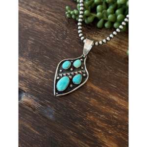Pendentif Randy Billy Kingman serti de pierres avec incrustation de turquoise et d'argent sterling - Product Image 3