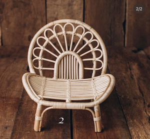 Handmade rattan mini white <b>wicker</b> loveseat bench props - Photo Booth Chair - photo chair props factory price - Product Image 4