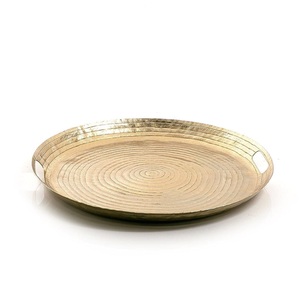 Europe Unique Design Customized Eco-Friendly <b>Gold</b> Plated Metal <b>Serving</b> <b>Tray</b> Restaurant Hotel Home Decor <b>Serving</b> Platter - Product Image 1