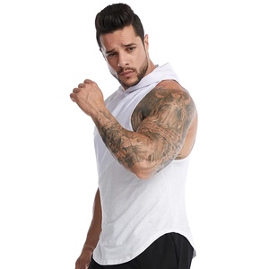 Débardeur à capuche sans manches personnalisé de haute qualité gilet de gymnastique à séchage rapide pour hommes sport décontracté course à pied personnalisation OEM - Product Image 2
