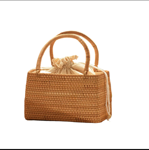 Fait à la main Boho tissé osier rotin paille sac à bandoulière pour les femmes été plage fourre-tout coton doublure rempli Vietnam - Product Image 6