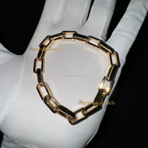 Offre Spéciale sur élégant Unique Designer 925 argent massif personnalisé pépite plaqué or Rolo lien chaîne 8.50 pouces minimaliste Bracelet cadeau - Product Image 1