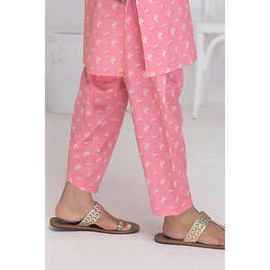 จั๊มสูทผู้หญิงสีชมพู ระบายอากาศได้ดี เอวกลาง ทรงลำลอง เอวยางยืด ขาตรง ดีไซน์คาร์โก้ ลายพิมพ์ตกแต่ง - Product Image 1