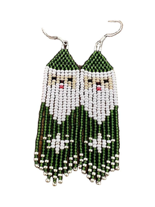 Pendientes de cuentas de semillas redondas bordadas hechas a mano clásicas Pendientes de gota de tendencia superior para mujeres y niñas de la India - Product Image 2