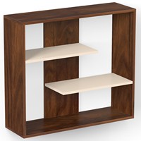 BLUEWUD Maxelle étagère en bois d'ingénierie armoire étagère à livres organisateur avec étagères pour affichage décoratif, armoire debout au sol