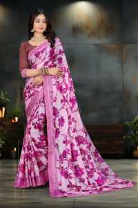 ผ้าหนาพิมพ์ลายดิจิทัลผ้าส่าหรีเนื้อนุ่มหรูหรามีสไตล์ใหม่ล่าสุดสุดพิเศษสำหรับงานเลี้ยงเจ้าสาว - Product Image 5