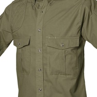 Kemeja Pria Musim Dingin Rajutan Twill Katun Bernapas Ukuran Besar Cepat Kering Anti UV Polos Lengan Setengah Konvertibel untuk Luar Ruangan