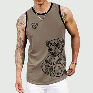 Débardeur Homme Personnalisé à Prix Usine, Logo Personnalisé, Coupe Musclée Décontractée, Coton/Bambou, Sans Manches, Respirant, Séchage Rapide, Pour Entraînement et Gym, Uni - Product Image 1