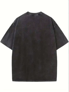 OEM Custom 100% Cotton Oversized <b>Short</b> <b>Sleeve</b> Loose Street Unisex <b>Top</b> for Men and Women Acid Wash T Shirt - Product Image 2