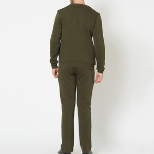 Ensemble survêtement d'hiver en coton respirant et confortable pour hommes, à manches longues, motif solide, personnalisable, tendance 100% - Product Image 3