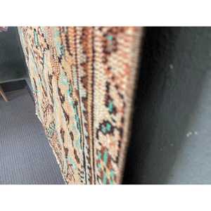 2.5x5.7 ft Turkish Rug, Vintage Small Rug, <b>Brown</b> Floral <b>Wool</b> Rug - Product Image 4