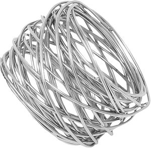 Rond de serviette en argent sterling super luxueux en forme de vintage unique pour décor de table de fête de mariage rond de serviette exclusif indien noël - Product Image 1