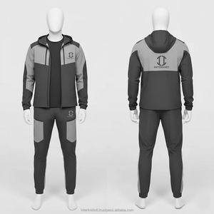 Ensemble de survêtement vintage à capuche pour homme grande taille, 100 % polyester, veste zippée intégrale et pantalon assorti, léger, décontracté, streetwear - Product Image 6