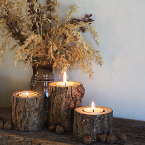 เชิงเทียนไม้สำหรับตกแต่งลวดลายแกะสลักด้วยมืออันเป็นเอกลักษณ์สำหรับบ้านไร่และของตกแต่งโบฮีเมียน - Product Image 5