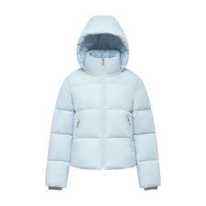 High Quality Slim Custom Women's Winter Bubble Puffer <b>Jacket</b> Casual Streetwear Hooded Thick Coat With Shiny Fabric New Condition - Product Image 5